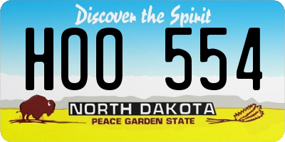 ND license plate HOO554