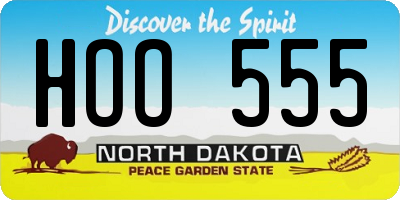 ND license plate HOO555