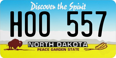 ND license plate HOO557