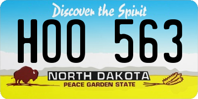 ND license plate HOO563