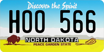 ND license plate HOO566