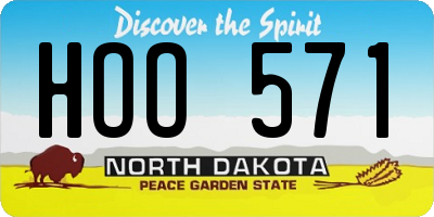 ND license plate HOO571