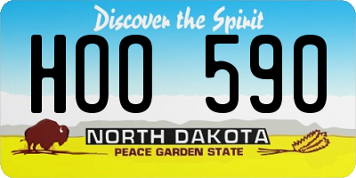 ND license plate HOO590