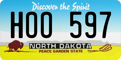 ND license plate HOO597
