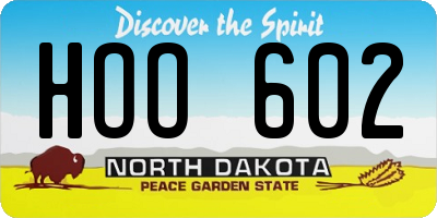 ND license plate HOO602