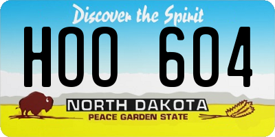 ND license plate HOO604