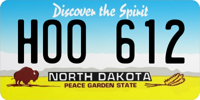ND license plate HOO612
