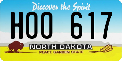 ND license plate HOO617