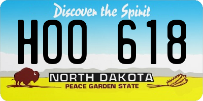 ND license plate HOO618