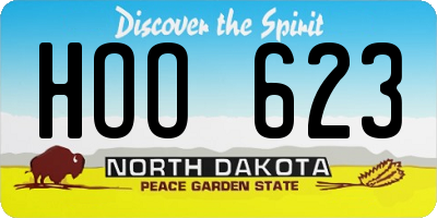 ND license plate HOO623