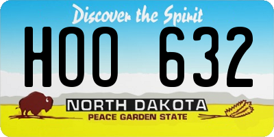 ND license plate HOO632