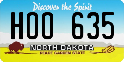 ND license plate HOO635