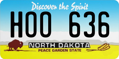 ND license plate HOO636