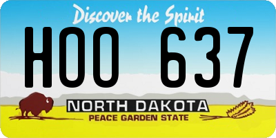 ND license plate HOO637