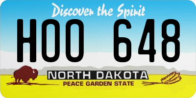 ND license plate HOO648