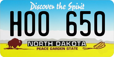 ND license plate HOO650