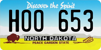ND license plate HOO653
