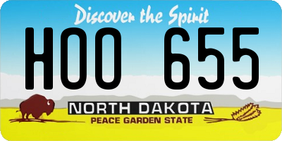 ND license plate HOO655