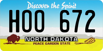 ND license plate HOO672