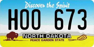 ND license plate HOO673