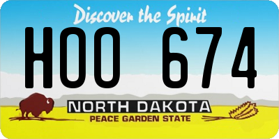 ND license plate HOO674