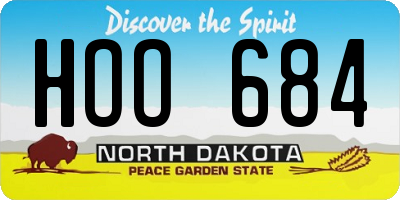 ND license plate HOO684