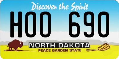 ND license plate HOO690