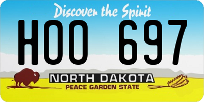 ND license plate HOO697