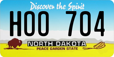 ND license plate HOO704