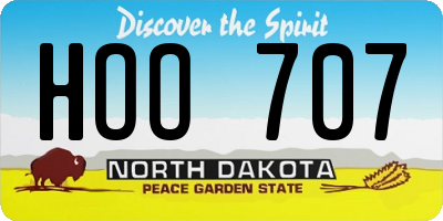 ND license plate HOO707