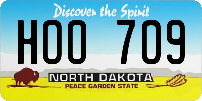 ND license plate HOO709