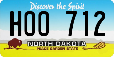 ND license plate HOO712