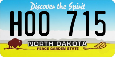 ND license plate HOO715