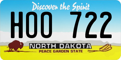 ND license plate HOO722