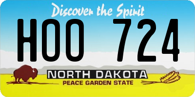 ND license plate HOO724
