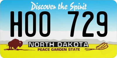 ND license plate HOO729