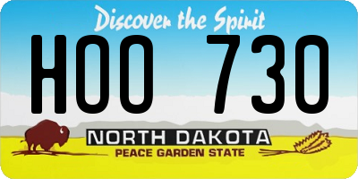 ND license plate HOO730