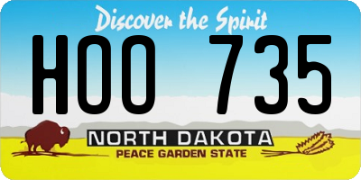 ND license plate HOO735