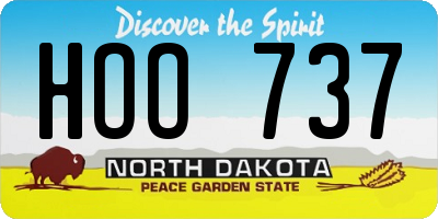 ND license plate HOO737
