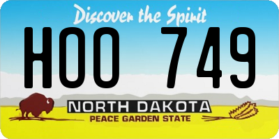ND license plate HOO749