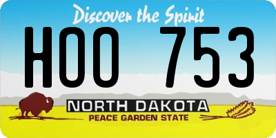 ND license plate HOO753