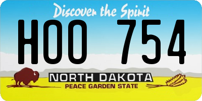 ND license plate HOO754