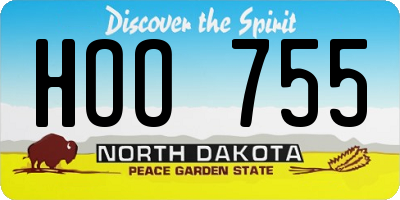 ND license plate HOO755