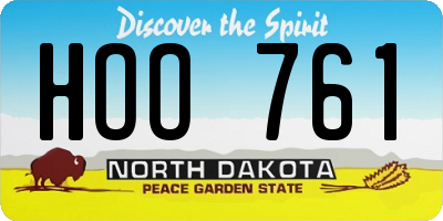 ND license plate HOO761