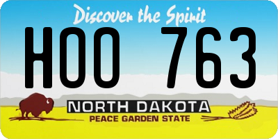 ND license plate HOO763