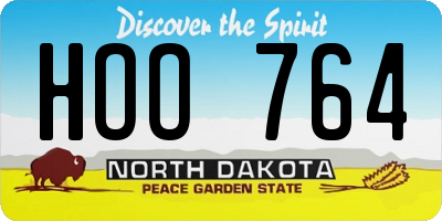 ND license plate HOO764