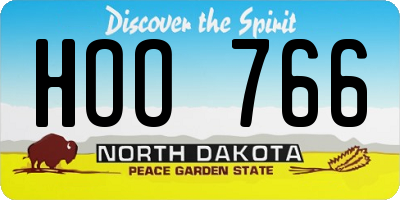 ND license plate HOO766