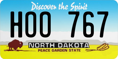 ND license plate HOO767