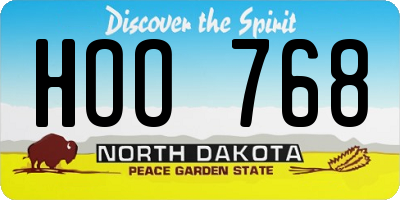 ND license plate HOO768