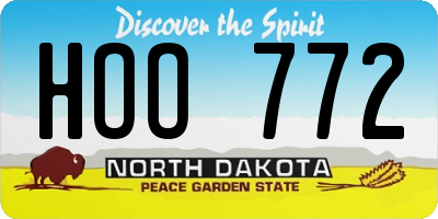 ND license plate HOO772